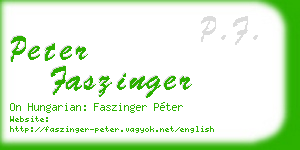 peter faszinger business card