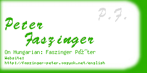 peter faszinger business card